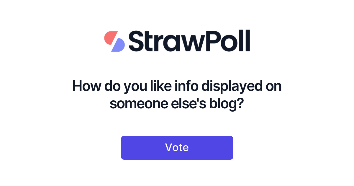 How Do You Like Info Displayed On Someone Else s Blog StrawPoll