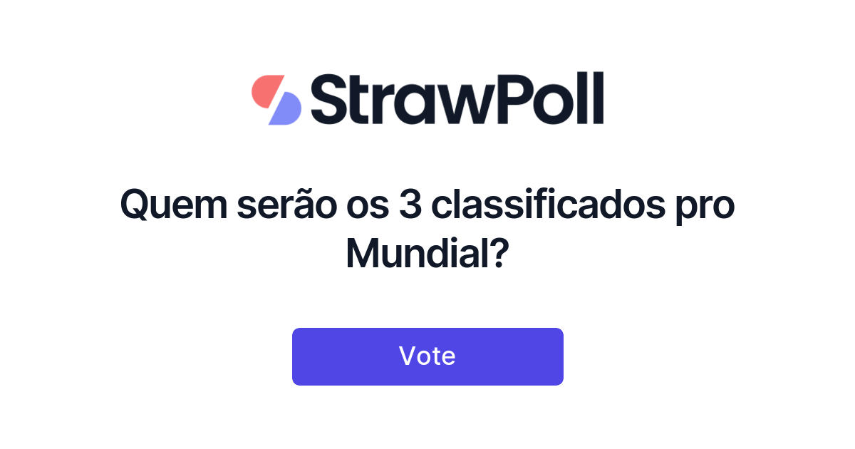 Quem serão os 3 classificados pro Mundial? Online Poll