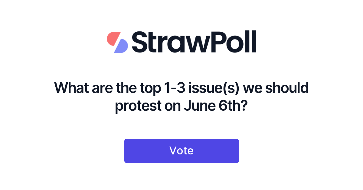 Mobilizing 3.5% will ONLY WORK if we have a rock solid list of demands for next protest. Let’s vote on our top three and DM the results to national leadership