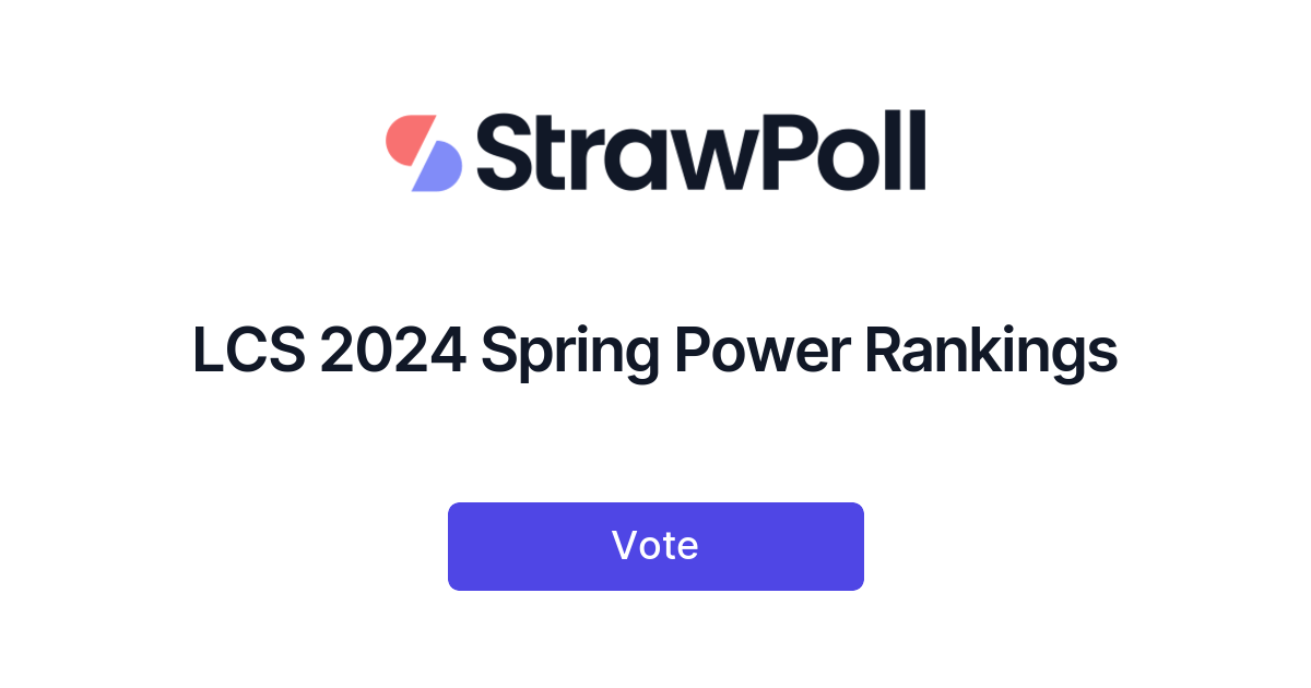 LCS 2024 Spring Power Rankings Online Poll StrawPoll