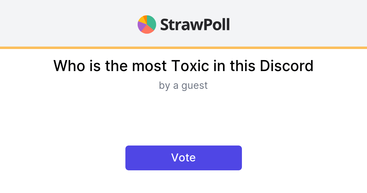 Who is the most Toxic in this Discord Online Poll