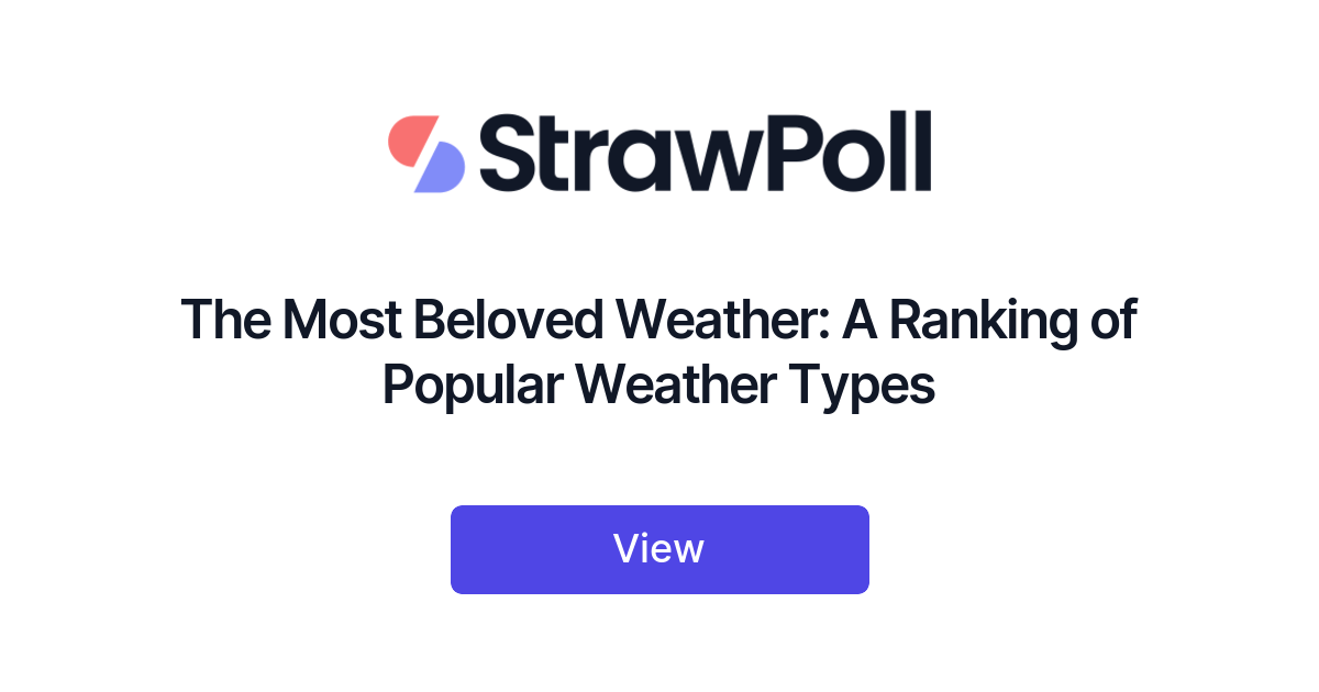 The Most Beloved Weather: A Ranking of Popular Weather Types - StrawPoll