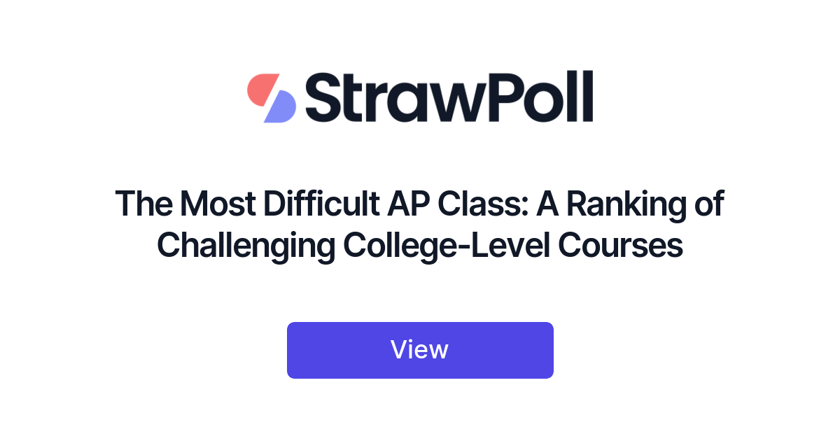 The Most Difficult AP Class Ranked StrawPoll the-most-difficult-ap-class-ranked-strawpoll