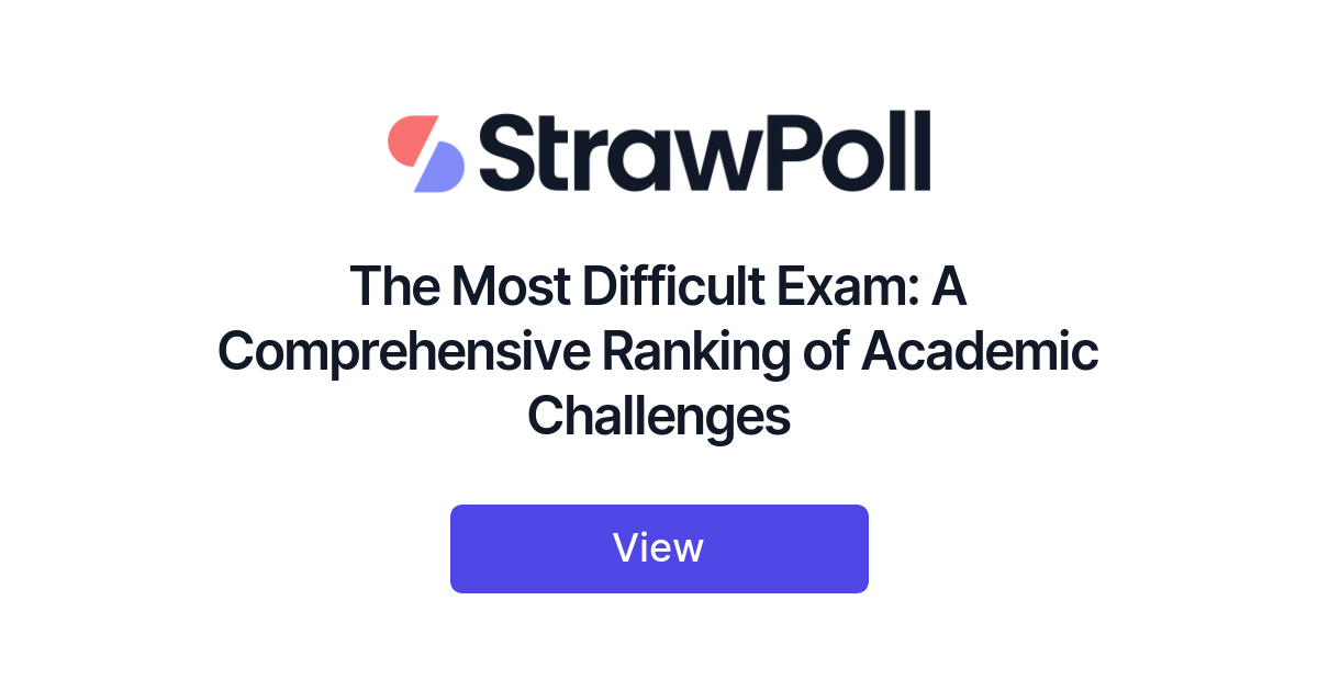 The Most Difficult Exam, Ranked - StrawPoll.com