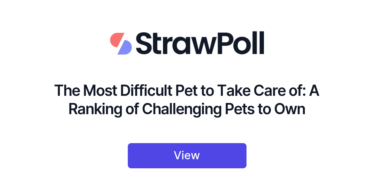 The Most Difficult Pet to Take Care of, Ranked