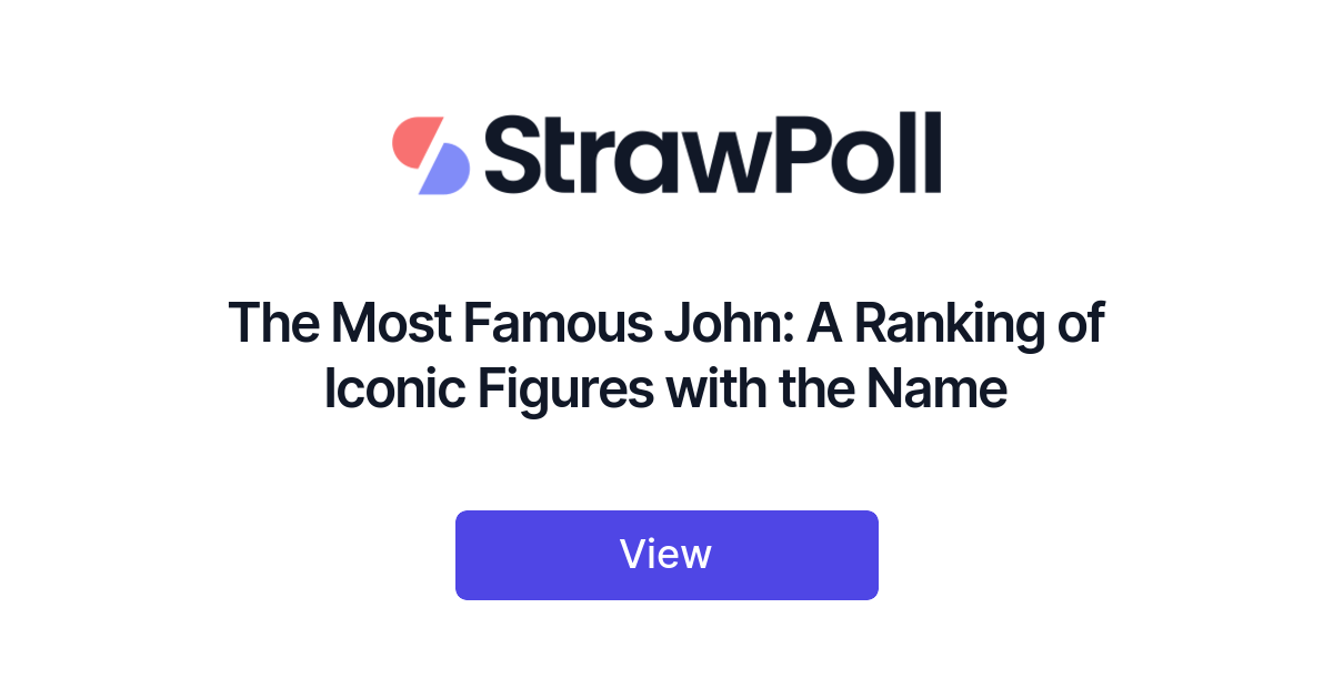 The Most Famous John, Ranked