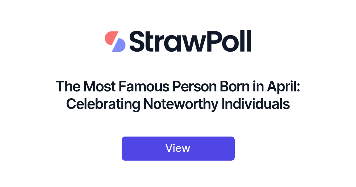 The Most Famous Person Born in April, Ranked - StrawPoll
