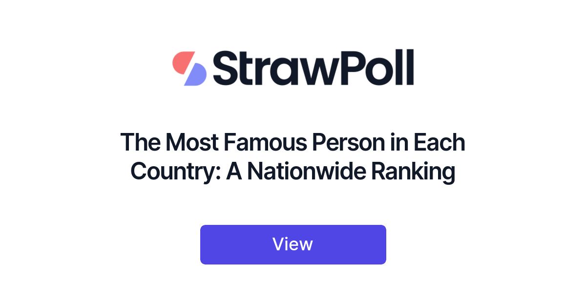 Most Famous Person From Every Country 