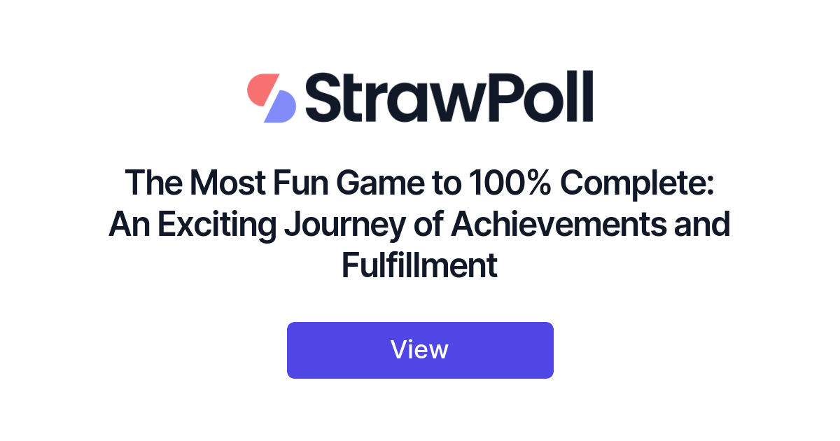 Five Games You Should 100% 