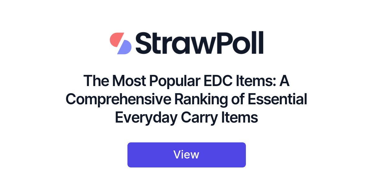 The Most Popular EDC Items, Ranked - StrawPoll