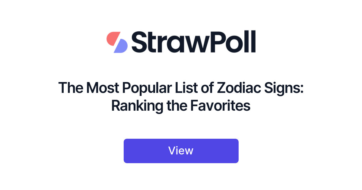 The Most Popular List of Zodiac Signs Ranking the Favorites