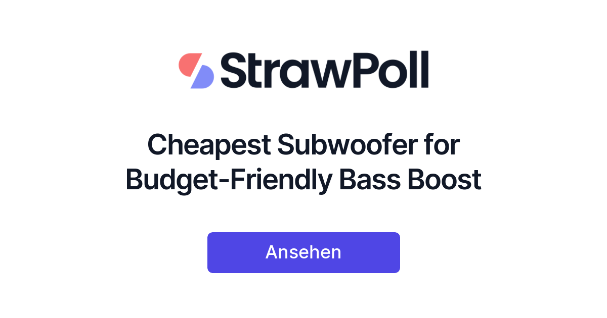 Cheapest Subwoofer For Home