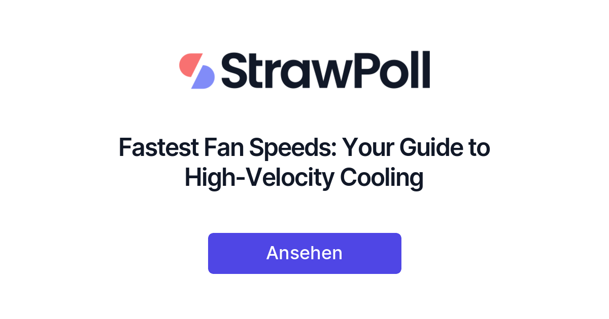 Fastest Fan Speeds Your Guide to HighVelocity Cooling