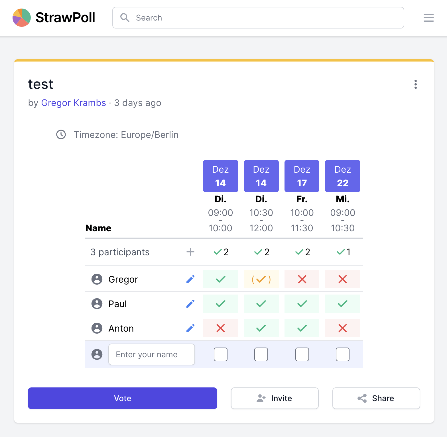 Meeting Scheduler Create A Scheduling Poll For Free StrawPoll