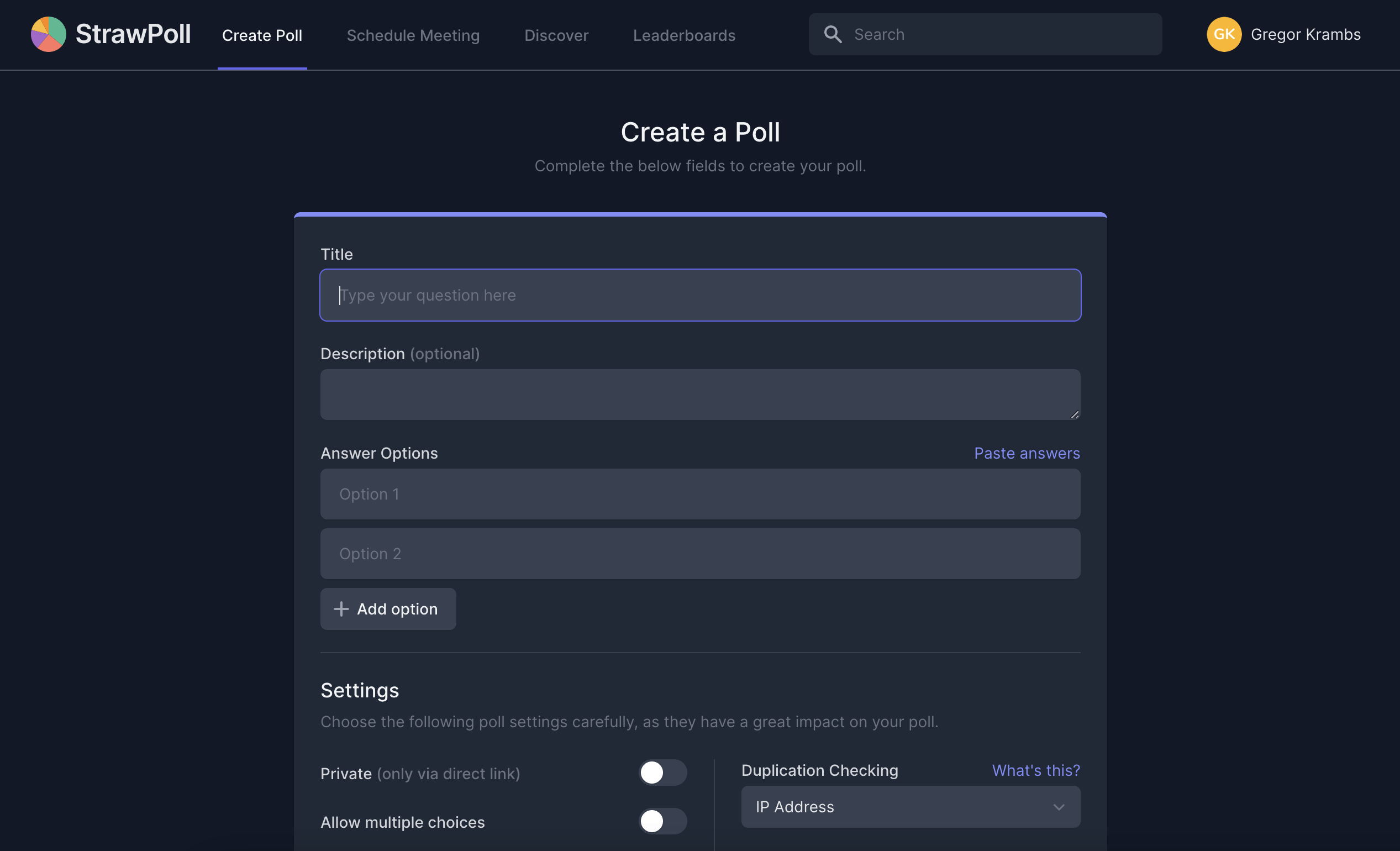 StrawPoll: Create a Poll in Seconds