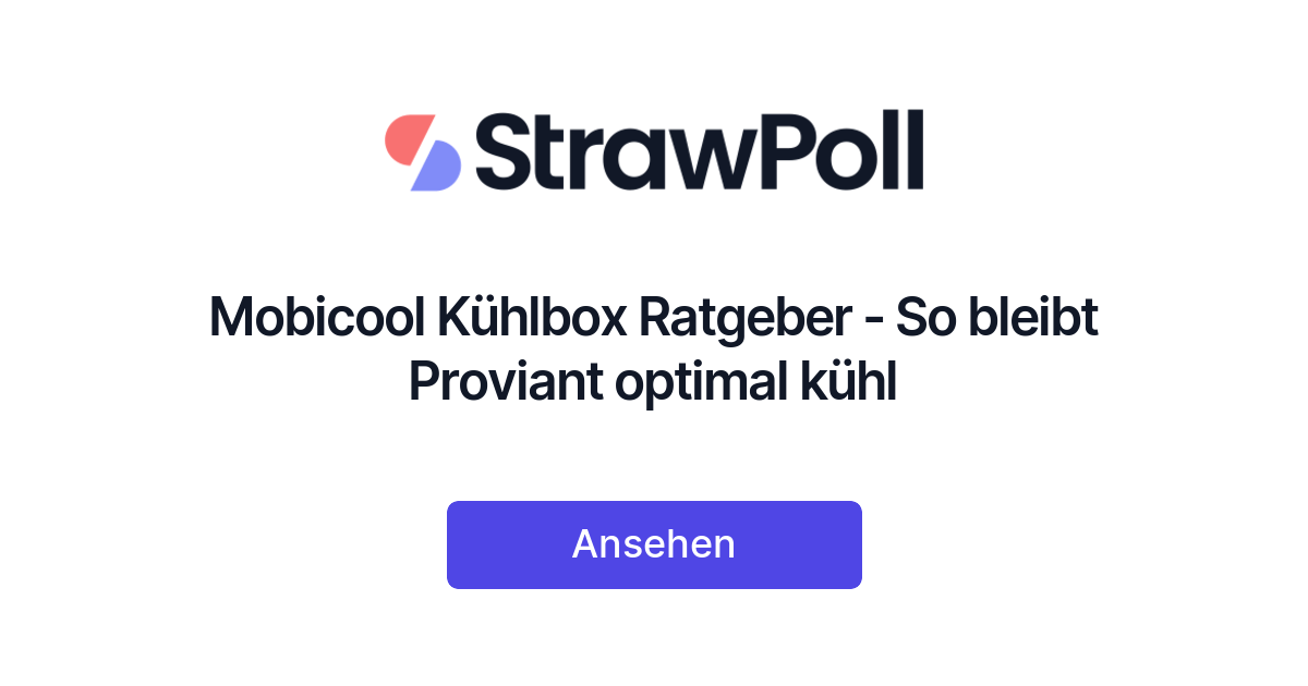 Mobicool Kühlbox - So bleibt Proviant optimal kühl - StrawPoll