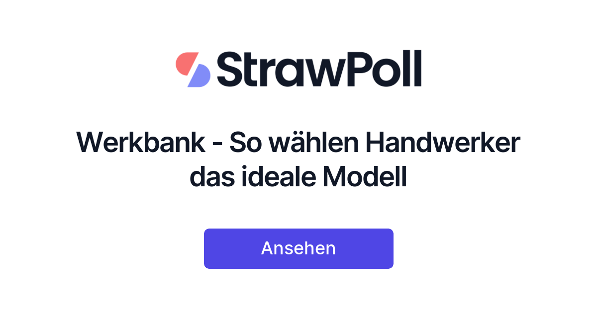 Werkbank - So wählen Modell - ideale das StrawPoll Handwerker